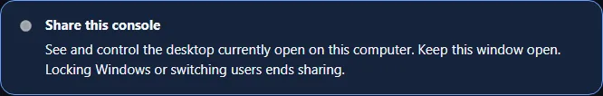 POP Host option Share this console